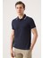 Twn Slim Fit Lacivert Pike Dokulu T-Shirt 6EC146011783M 1