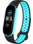 Mi Band 7 Spor Delikli Silikon - Siyah-Mavi Kordon 1