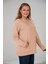 Kapşonlu Büyük Beden Vizon Sweatshirt 2