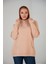 Kapşonlu Büyük Beden Vizon Sweatshirt 3