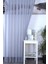 Çizgili Tül Mavi 1-2 Seyrek Pile 200X260 1