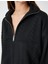 Dik Yaka Yarım Fermuarlı Sweatshirt Örgü Desenli 5
