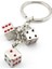 Zar Tavla Casino Şans Sallantılı Üçlü Metal Anahtarlık KC017 2