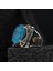 925 Ayar Gümüş Yüzük Oval Zirkon ve Topaz Taşı Kristal Kesim Kubbe 1