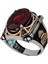 925 Ayar Gümüş Yüzük Oval Zirkon ve Topaz Taşı Kristal Kesim Kubbe 4