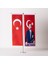 Atatürk-Türk Bayrağı 2li Masa Bayrağı Saten Kumaş Dijital Baskı 8,5x25 cm 1