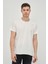 Erkek Asimetrik Yırtık Detaylı Bisiklet Yaka Kısa Kollu Basic T-Shirt 1
