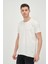 Erkek Asimetrik Yırtık Detaylı Bisiklet Yaka Kısa Kollu Basic T-Shirt 5