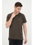 Erkek Asimetrik Yırtık Detaylı Bisiklet Yaka Kısa Kollu Basic T-Shirt 3