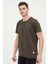 Erkek Asimetrik Yırtık Detaylı Bisiklet Yaka Kısa Kollu Basic T-Shirt 4