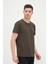 Erkek Asimetrik Yırtık Detaylı Bisiklet Yaka Kısa Kollu Basic T-Shirt 5