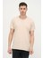 Erkek Asimetrik Yırtık Detaylı Bisiklet Yaka Kısa Kollu Basic T-Shirt 3