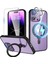 iPhone 14 Pro Kılıf Kamera Lens Çevresi Hologramlı Metalik Megsafe Halkalı 3in1 Set 1