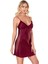 Bordo Kısa Saten Gecelik 8105 1