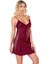 Bordo Kısa Saten Gecelik 8105 3