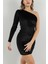 Butik Muson Asimetrik Tek Omuz  Bodycon Elbise - Kadife Abiye 1