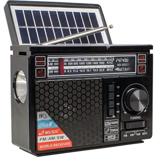 Koçak Elektronik NS-2032S Solar Bluetooth Radyo Güneş Enerjili Gece Lambalı 18 cm