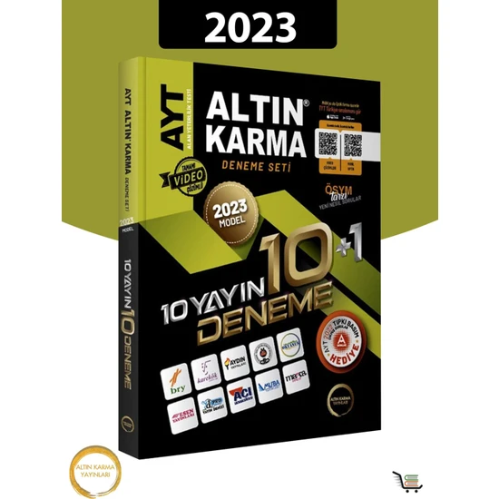 Altın Karma Yayınları AYT  2023 10 Farklı Yayın 10 Farklı Deneme + Son 1 Yıl Çıkmış Sorular