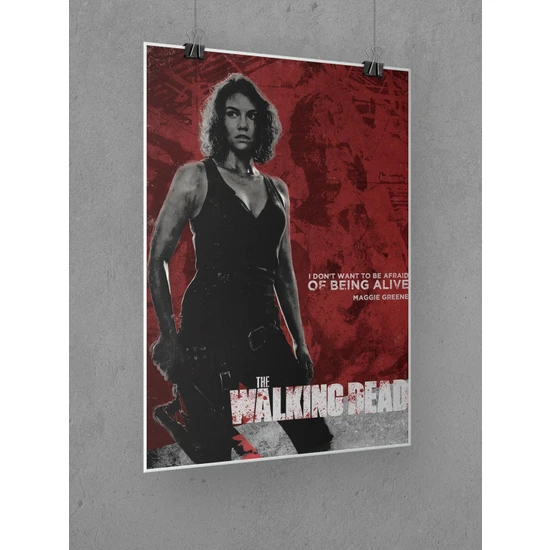 Saturndesign The Walking Dead Poster 45X60CM Maggie Afiş - Kalın Poster Kağıdı Dijital Baskı