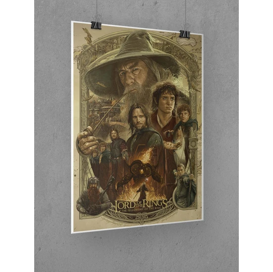 Yüzüklerin Efendisi Poster 40X60CM Yüzük Kardeşliği Afiş - Kalın Poster Kağıdı Dijital Baskı