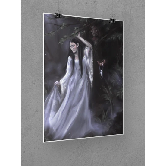 Yüzüklerin Efendisi Poster 45X60CM Aragorn And Arwen Afiş - Kalın Poster Kağıdı Dijital Baskı