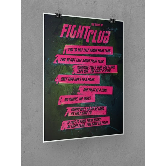 Fight Club Poster 45X60CM Dövüş Kulübü Afiş - Kalın Poster Kağıdı Dijital Baskı