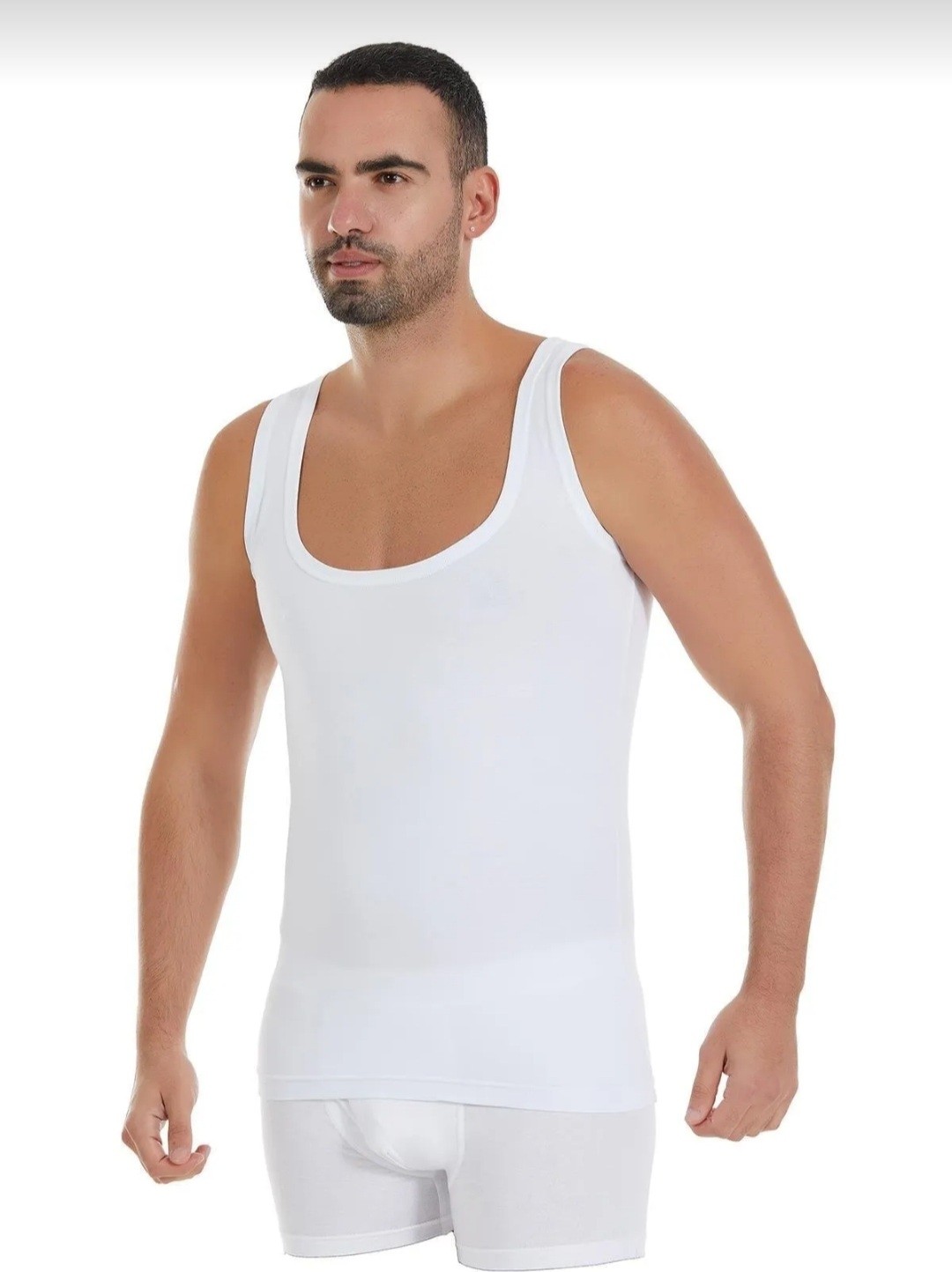 Yıldız 330 Erkek Modal Derin Yaka Atlet Beyaz 3 Lü