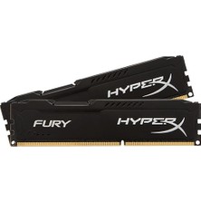 Kingston Hyperx Fury Black 16GB (2X8GB)1600MHZ Ddr3 Ram (HX316C10F/8) 2'li Set