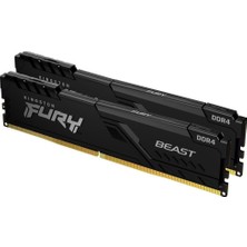 Kıngston Fury Beast 64GB (2X32GB) 3200MHZ Ddr4 CL16 Black KF432C16BB/32 Ram Bellek 2'li Set