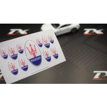 DK Tuning Maserati Logo 3m 3D Damla Silikon Torpido Bagaj Çamurluk Logo Amblem Arma Seti