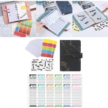 Strade Store A6 Defter Binder Fermuar Zarflarla Şeffaf Cepler Pu Deri Siyah (Yurt Dışından)