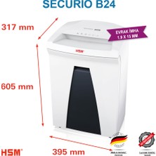 Hsm Securıo B24 Evrak Imha Makinesi / Kağıt Kırpma Makinesi - Parçacık Kesim 1,9X15MM- 34LT