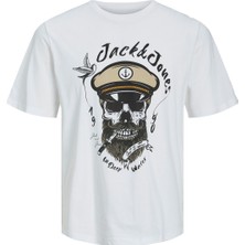 Jack & Jones Jorroxbury Tee Ss Crew Neck Sn Beyaz Erkek T-Shirt 12227779-Brigh