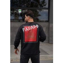 EM Brothers Sweatshirt Oversize Siyah Baskılı