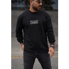 EM Brothers Sweatshirt Oversize Siyah Baskılı