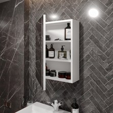Rosepal Mobilya Banyo Tuvalet Aynalı Dolap Beyaz