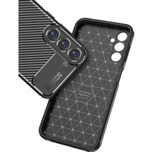 Case 4U S23 Plus Uyumlu Kılıf Rugged Armor Karbon Desenli Lüx Negro Silikon Arka KapakLacivert