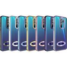 Case 4U Xiaomi Redmi Note 8 Pro Kılıf Kamera Lens Korumalı Şeffaf Renkli Logo Gösteren Parlak Omega Kapak Lila