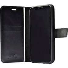 Case 4U Xiaomi Mi 12T / 12T Pro Kılıf Kartvizitli Standlı Tam Kapatan Deri Görünümlü Deluxe Kapak Siyah