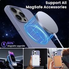 MTK Moveteck iPhone 12 Pro Max Kılıf Magsafe Wireless Şarj Özellikli Sıvı Jel Lansman Renkli Silikon