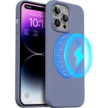 MTK Moveteck iPhone 11 Pro Max Kılıf Magsafe Wireless Şarj Özellikli Sıvı Jel Lansman Renkli Silikon