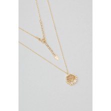 So CHIC Zirkon Taşlı 18 Ayar Sarı Altın Kaplama 45 cm Gümüş Hayat Ağacı Kolye