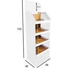 Prigo Std1 40X60X172cm 4 Raflı Dikey Karton Teşhir Standı