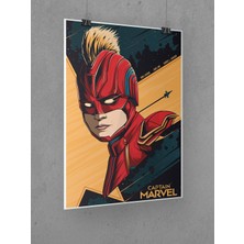 Saturndesign Captain Marvel Poster 40X60CM Afiş - Kalın Poster Kağıdı Dijital Baskı