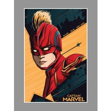 Saturndesign Captain Marvel Poster 40X60CM Afiş - Kalın Poster Kağıdı Dijital Baskı