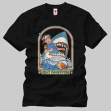 Built By Crazy This Is Me Funny Stay Positive Shark Attack Unisex Tişört