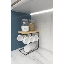 Msy Trend Mutfak Bar Otel Tezgah Üstü Metal Kahve Fincan Askılığı Düzenleyici Kahve Köşesi Kahve Fincan Standı