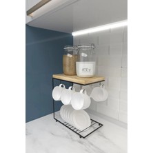 Msy Trend Mutfak Bar Otel Tezgah Üstü Metal Kahve Fincan Askılığı Düzenleyici Kahve Köşesi Kahve Fincan Standı