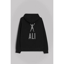 Kendim Seçtim Muhammed Muhammad Ali Smile Boks Boksör Ön ve Arka Baskılı Sweatshirt Kapüşonlu Hoodie