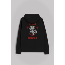 Kendim Seçtim Pokemon Team Rocket Logo Roket Takımı Ön ve Arka Baskılı Sweatshirt Kapüşonlu Hoodie